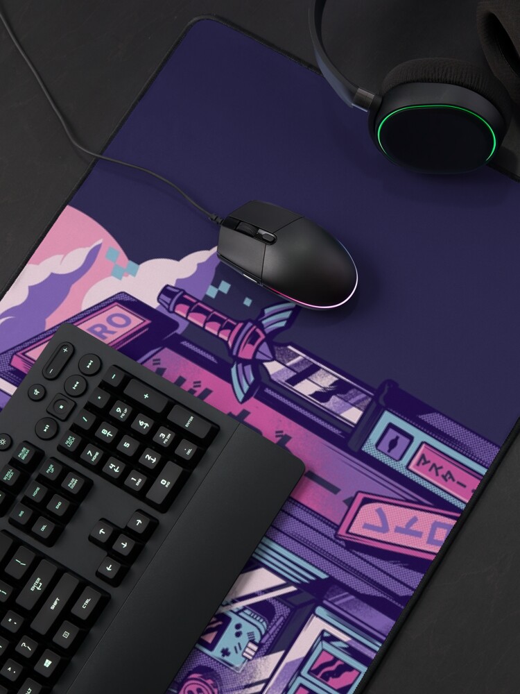 Aperçu 4 sur 5. Tapis de souris avec l'œuvre Machine de jeu rétro créée et vendue par ilustrata.