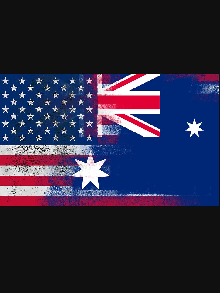 "Australian American Half Australia Half America Flag" Tshirt for Sale by ozziwar Redbubble