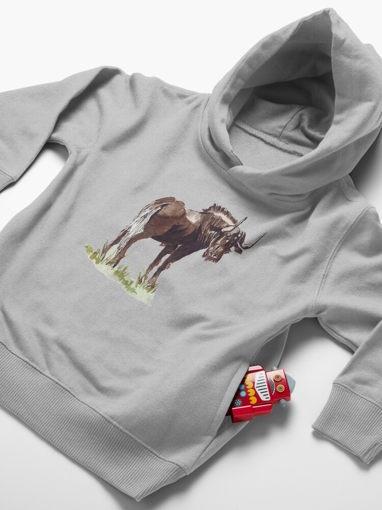 Alternate view of Black Wildebeest (Connochaetes gnou) Toddler Pullover Hoodie