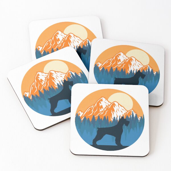 Item preview, Giant Schnauzer Dog Silhouette Sunset Mountain Forest giant schnauzer lover designed and sold by alaechamlal.