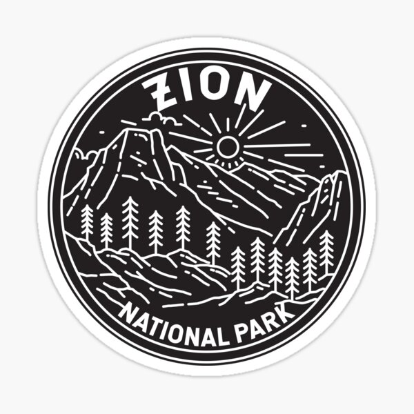 Vista previa del artículo con la obra «Monolínea del Parque Nacional Zion, Utah», diseñado y vendido por KrisSidDesigns.