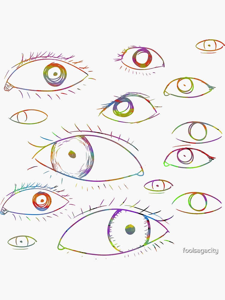 "Scratch Art Eyes" Sticker for Sale by foolsagacity Redbubble