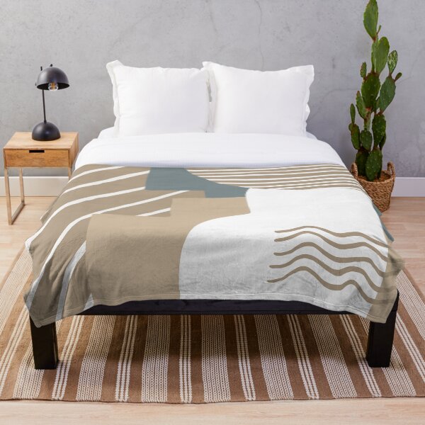 Abstract sand and sea design Throw Blanket