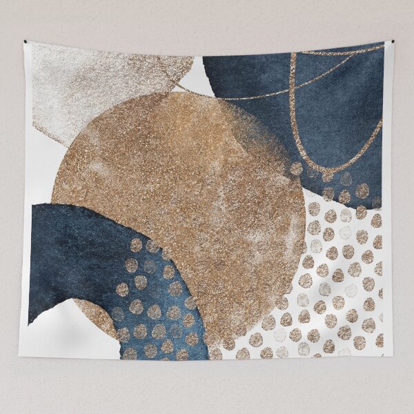 Item preview, Blue Gold Abstract  designed and sold by Michelle Moss.
