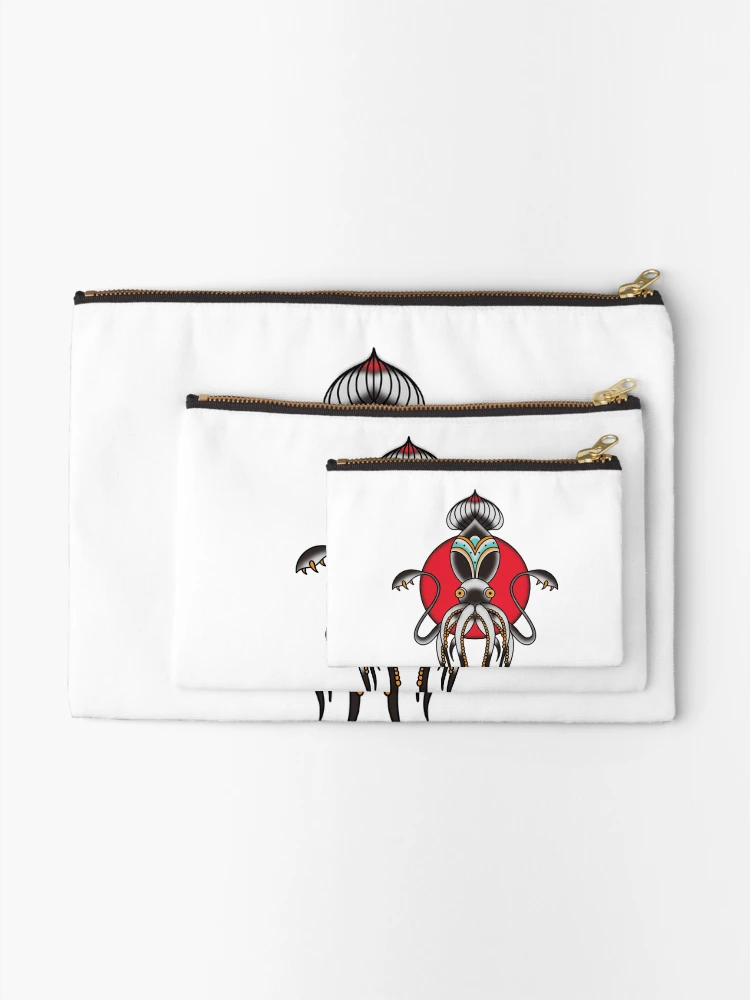 Thumbnail 2 of 4, Zipper Pouch, Neotraditional kraken designed and sold by RMSdesigns.