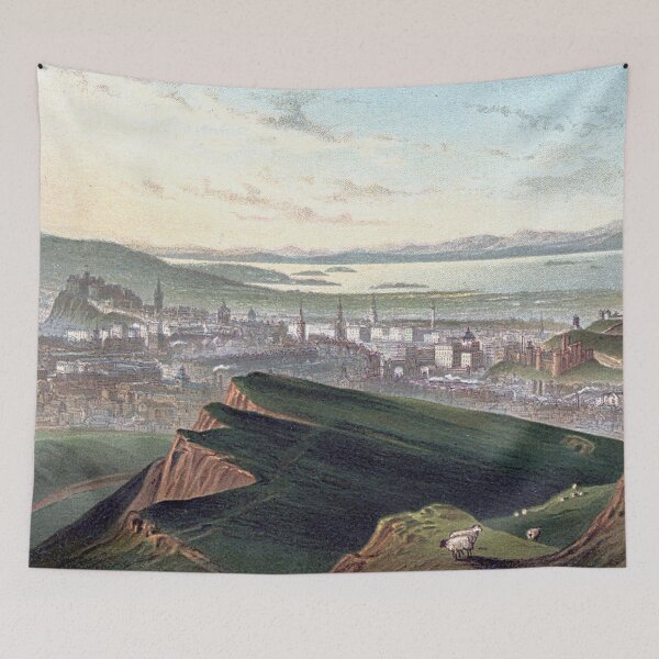 Item preview, Vintage Illustration of Edinburgh from Arthur's Seat designed and sold by yourscotland.