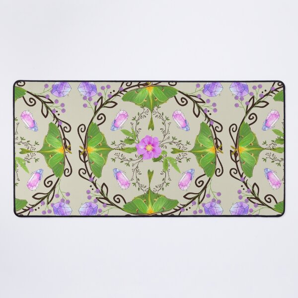 Item preview, Luna Moth Garden Beautiful Moon Moth and Crystals designed and sold by silvaris.