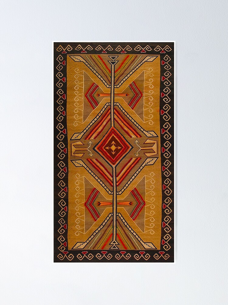 "Navajo Blanket pattern,southwestern art, red, yellow,brown Throw