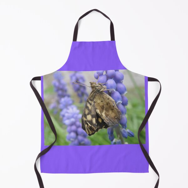 Item preview, Pretty Brown Butterfly and Muscari Flowers Macro Photograph designed and sold by naturegallery.