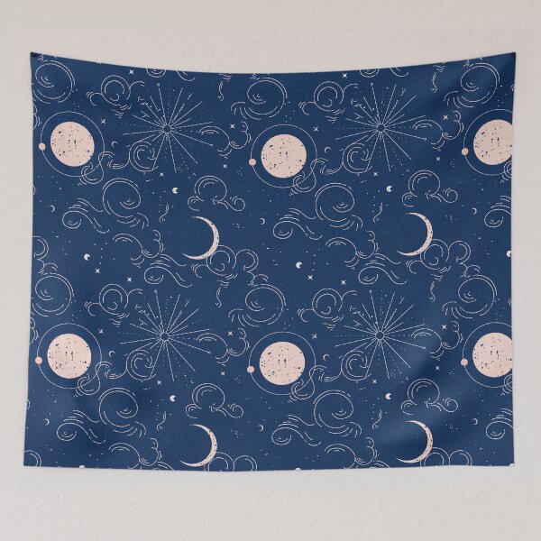 Item preview, Space moon stars clouds  designed and sold by Milatoo.