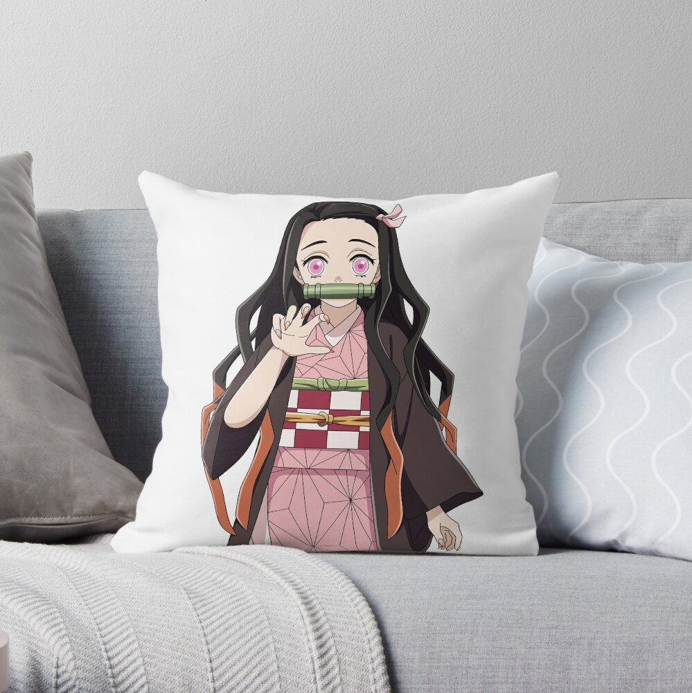 Beautiful And Charming Anime Female Character Throw Pillow by artbybritney TP-H7798ZI1