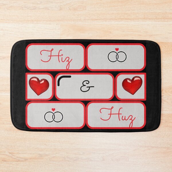 Item preview, Hiz & Huz: The Love Grey Brick Red Trim on Black  designed and sold by TheSignsofSOIL.