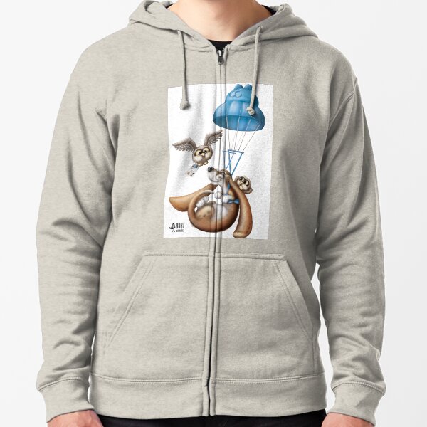 Austin Ink Apparel Hairy Mammoth Drawing Unisex Adult Hooded Pullover Sweatshirt