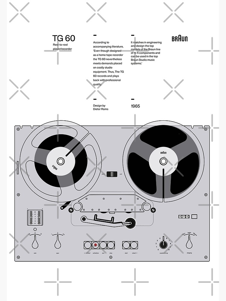 Disover TG60 Tape Recorder Braun - Dieter Rams Design Premium Matte Vertical Poster