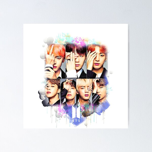 Item preview, BTS all together colorful art designed and sold by Lajibolalaa.