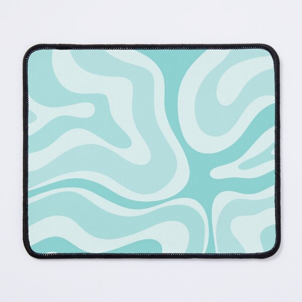 Item preview, Modern Retro Liquid Swirl Abstract in Light Aqua Teal Blue designed and sold by kierkegaard.