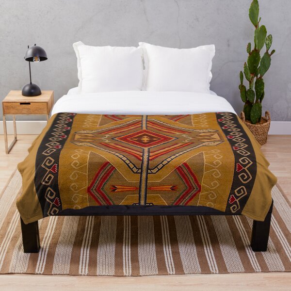 Item preview, Navajo Blanket pattern,southwestern art, red, yellow,brown Throw Blanket, southwestern pattern, native american, designed and sold by Nostrathomas66.
