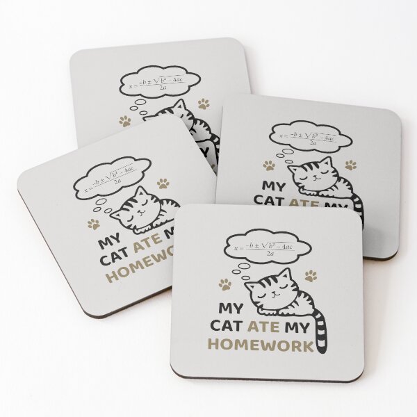 Item preview, My cat ate my homework funny back to school math sudent joke designed and sold by portrait4you.