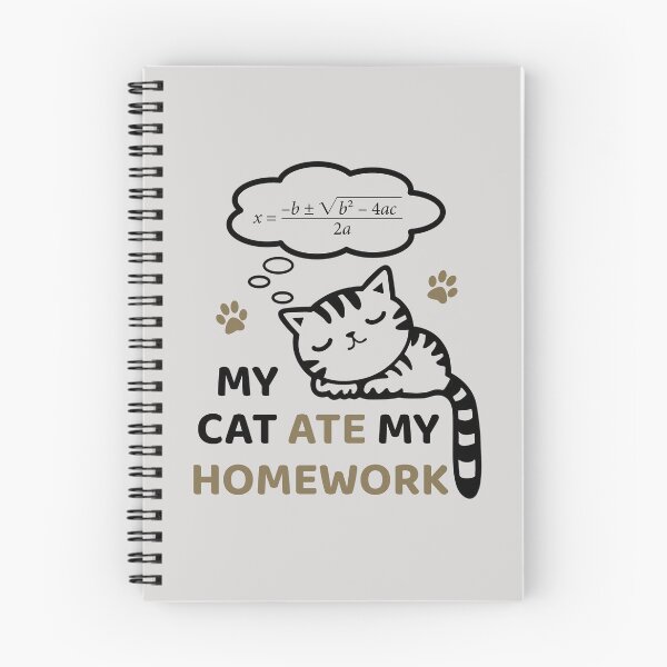 Item preview, My cat ate my homework funny back to school math sudent joke designed and sold by portrait4you.