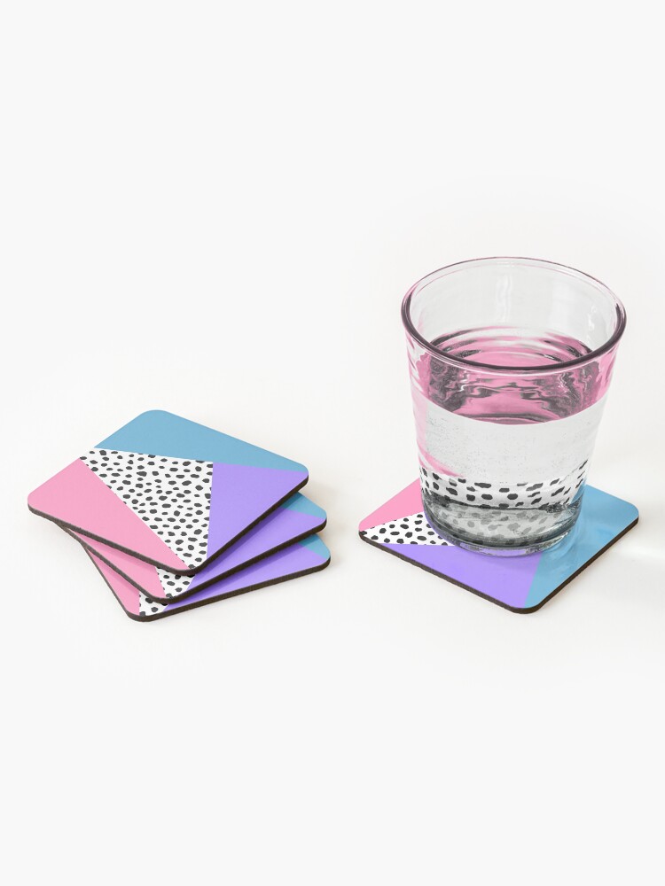 Alternate view of Geometric Polka Dot, Pink, Purple and Blue Shades  Coasters (Set of 4)