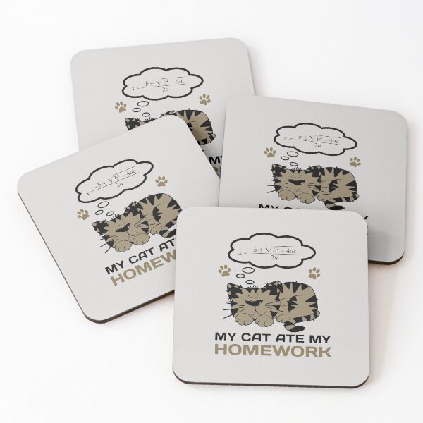Item preview, My cat ate my homework back to school math sudent joke  designed and sold by portrait4you.