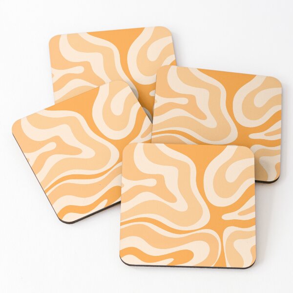 Item preview, Modern Retro Liquid Swirl Abstract in Light Pumpkin Orange designed and sold by kierkegaard.