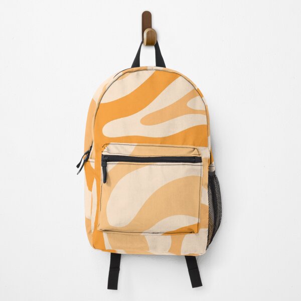 Item preview, Modern Retro Liquid Swirl Abstract in Light Pumpkin Orange designed and sold by kierkegaard.