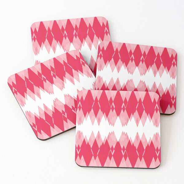 Item preview, Red and Pink abstract argyle diamond pattern designed and sold by BLMcreations.