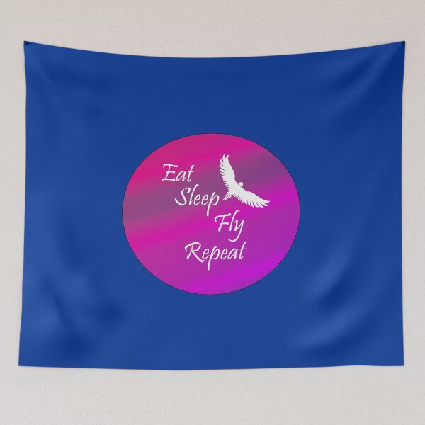 Item preview, \Eat Sleep & Fly into the purple/teal Sky design designed and sold by MystixJack.