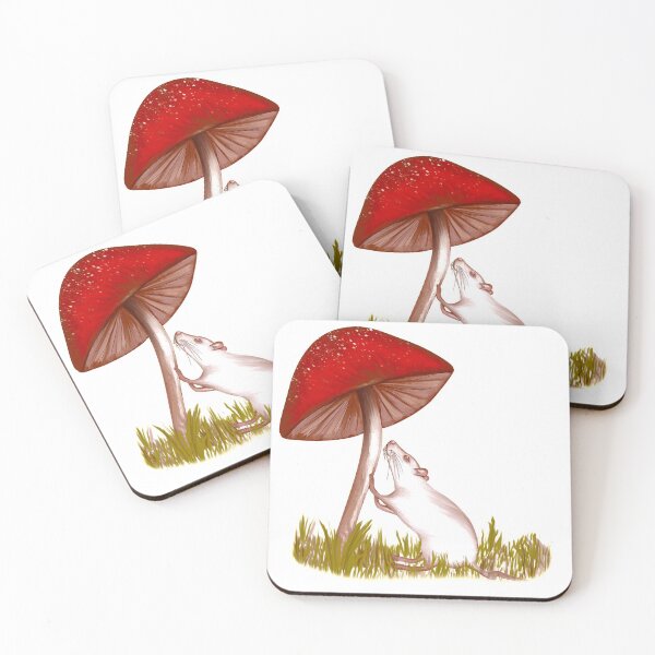 Item preview, Albino Rat Under a Mushroom designed and sold by Tori Thomas.