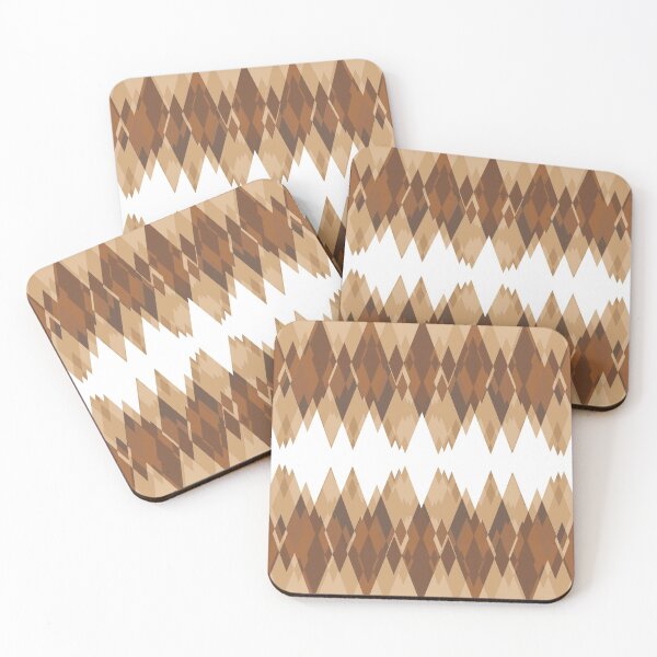 Item preview, Brown and white abstract argyle diamond pattern designed and sold by BLMcreations.