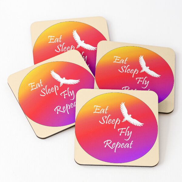 Item preview, Eat Sleep & Fly into the yellow/purple sunrise Sky design designed and sold by MystixJack.