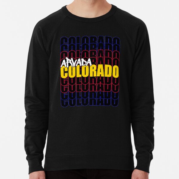 Arvada Colorado State Flag Typography Lightweight Sweatshirt