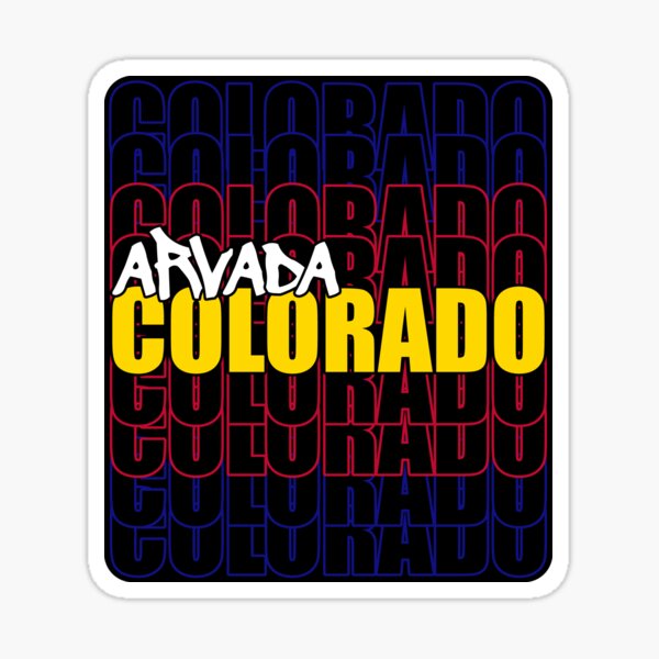 Arvada Colorado State Flag Typography Sticker