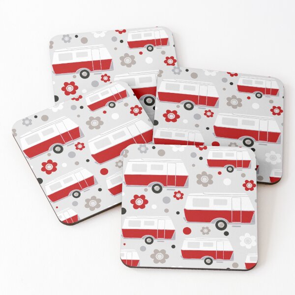 Item preview, Vintage Caravan in Red, White and Grey designed and sold by NattyDesigns.