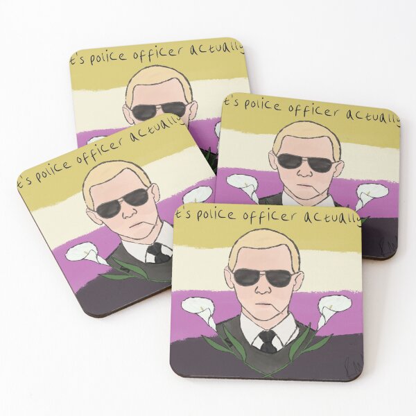 Item preview, Nonbinary Nicolas Angel - Hotfuzz designed and sold by AngstyAlienArt.