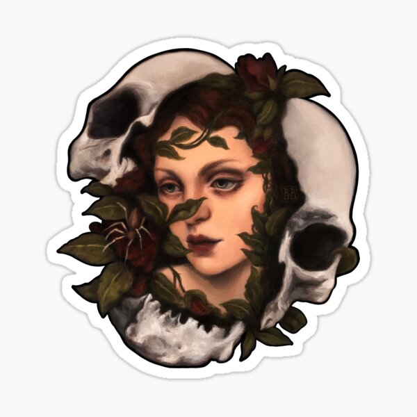 Wiederaufleben 1 Dunkles surreales Porträt Sticker