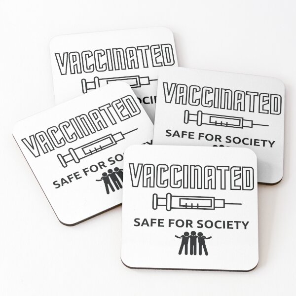Item preview, Vaccinated Safe for Society Black on White - Typography designed and sold by AlinaOz.
