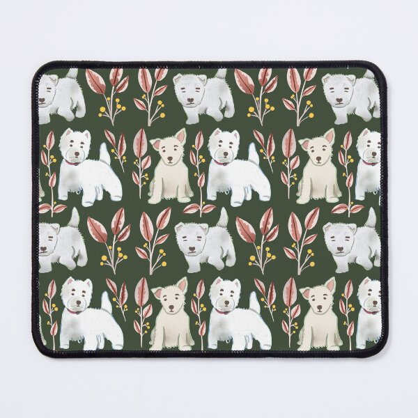 Item preview, West Highland Terrier - Cute Green and White Dog Illustration Pattern designed and sold by TheRainbowRoom.