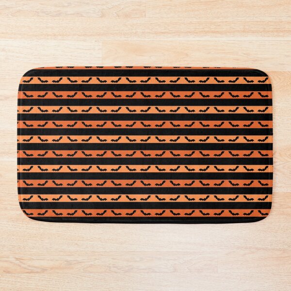 Item preview, Orange and black stripes bats Pattern | Halloween stripes Pattern | Halloween decor and gifts designed and sold by Violet Treasures.