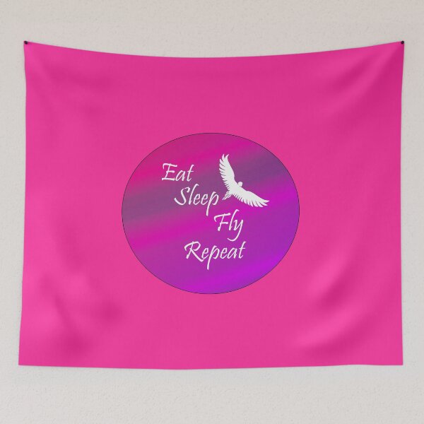 Item preview, Eat Sleep & Fly into the purple/pink Sky design designed and sold by MystixJack.