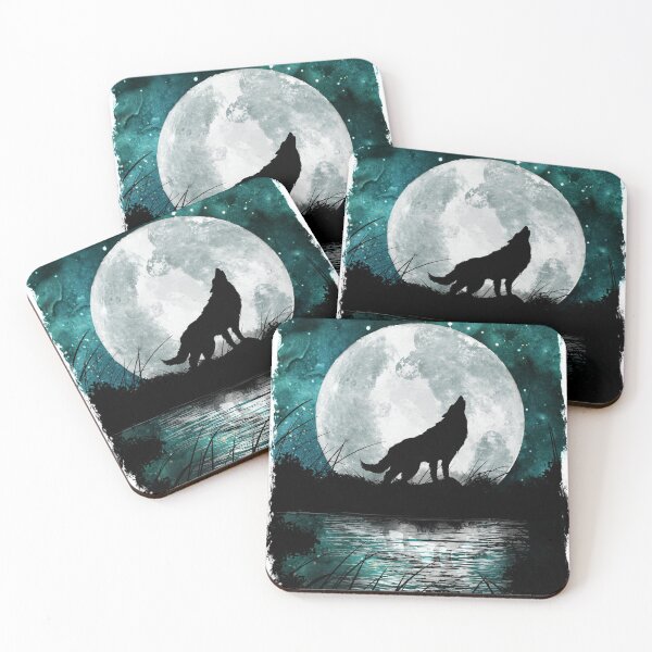 Item preview, The Lonely Hunter | Wolf Moon Water Painting designed and sold by TNArtist.