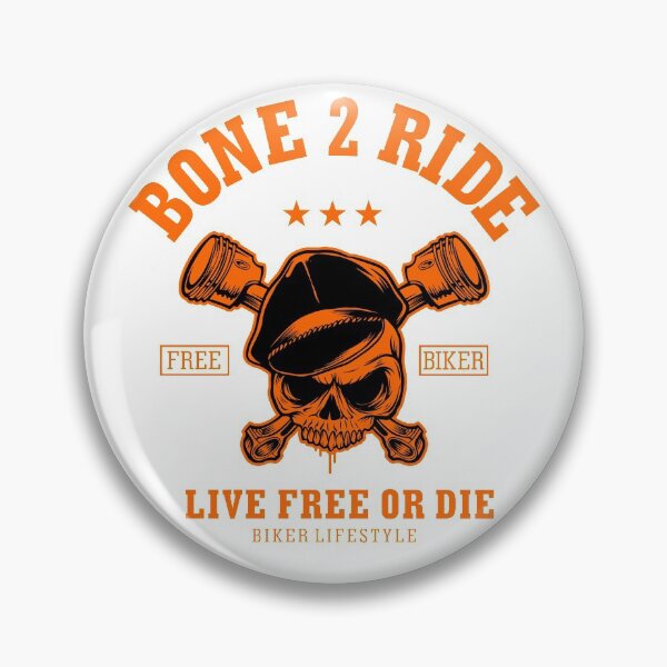 Item preview, Bone 2 Ride Biker Skull Live Free or Die Design designed and sold by boopsblunt.