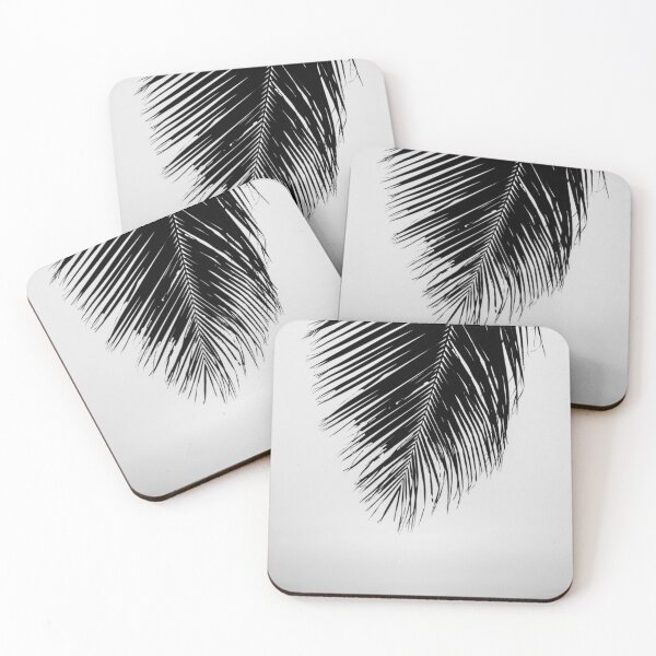 Item preview, Tropical, Palm Leaves, Palm Trees, Summer, Sky, Sunset, Black and White designed and sold by Magic Love Art Print.