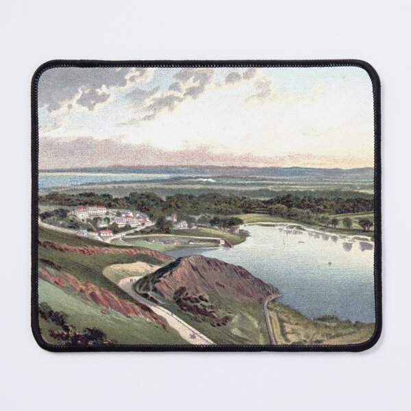 Item preview, Vintage Illustration of Duddingston Loch from The Queen's Drive, Edinburgh designed and sold by yourscotland.