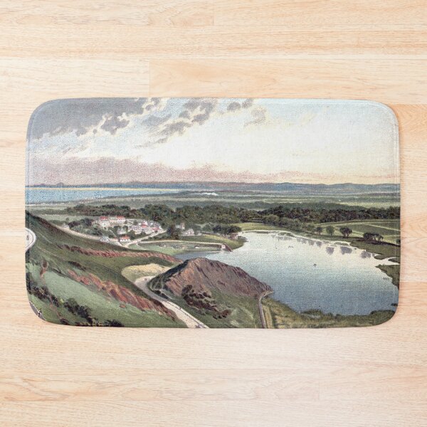 Item preview, Vintage Illustration of Duddingston Loch from The Queen's Drive, Edinburgh designed and sold by yourscotland.