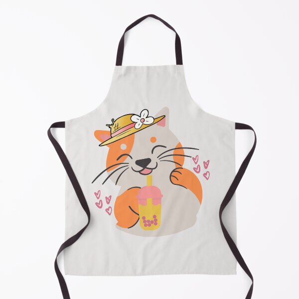 Item preview, Aesthetic Cat Drinking Boba designed and sold by EMRASDesigns.