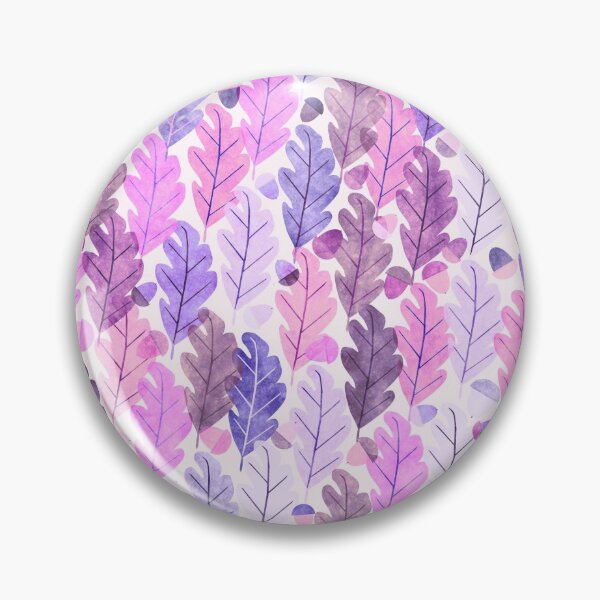 Item preview, Oak leaves with acorns, pink and violet gouache painted designed and sold by Palifino.