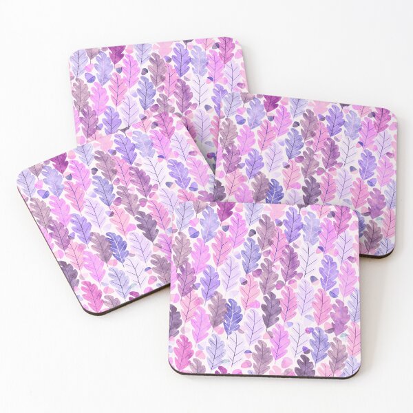 Item preview, Oak leaves with acorns, pink and violet gouache painted designed and sold by Palifino.