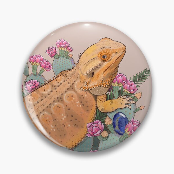 Item preview, Bearded Dragon with Blooming Opuntia Cactus and Boston Ferns with Crystals designed and sold by Paige Penrose.